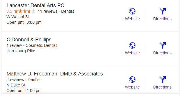local search pack dentists