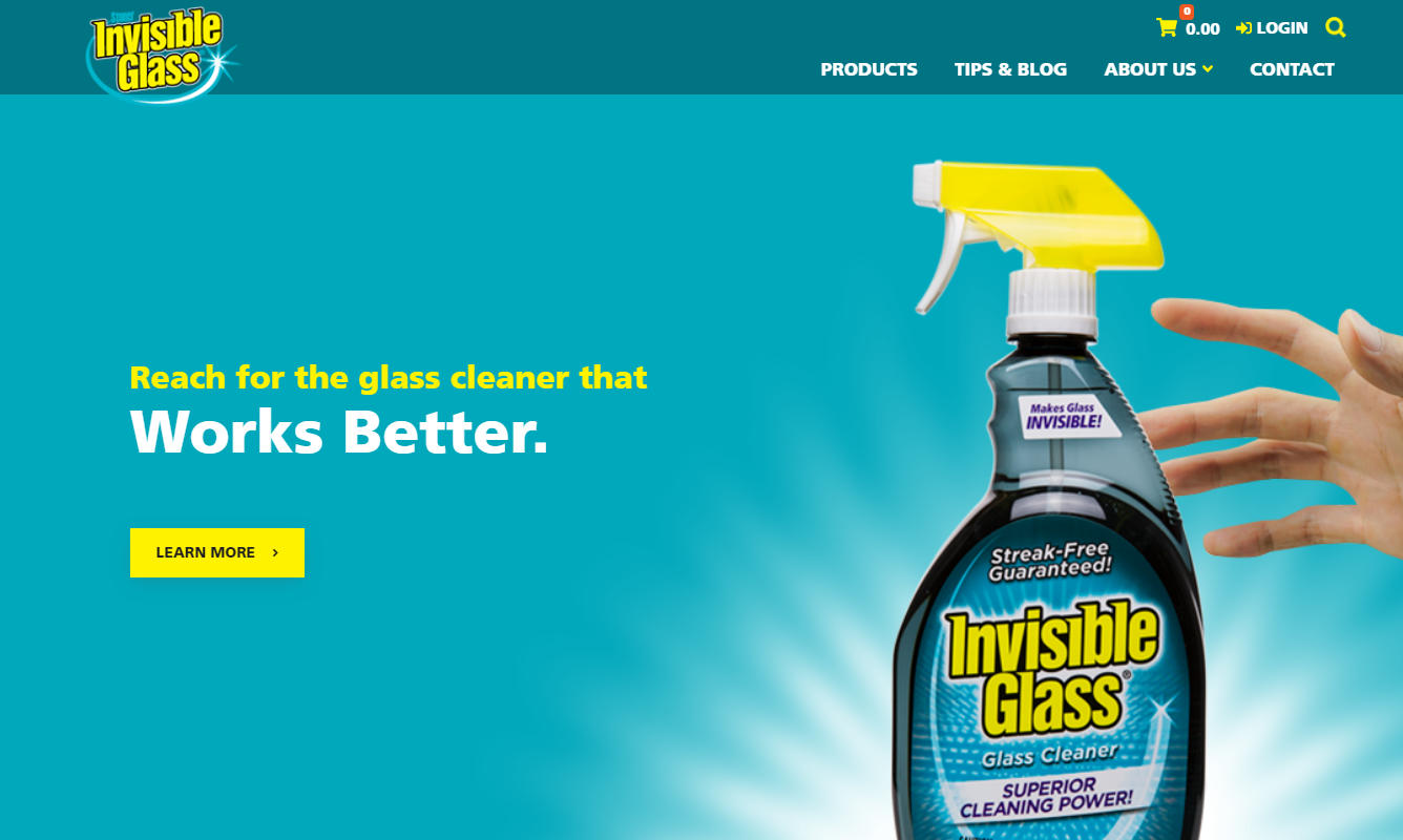Invisible Glass Homepage Screenshot